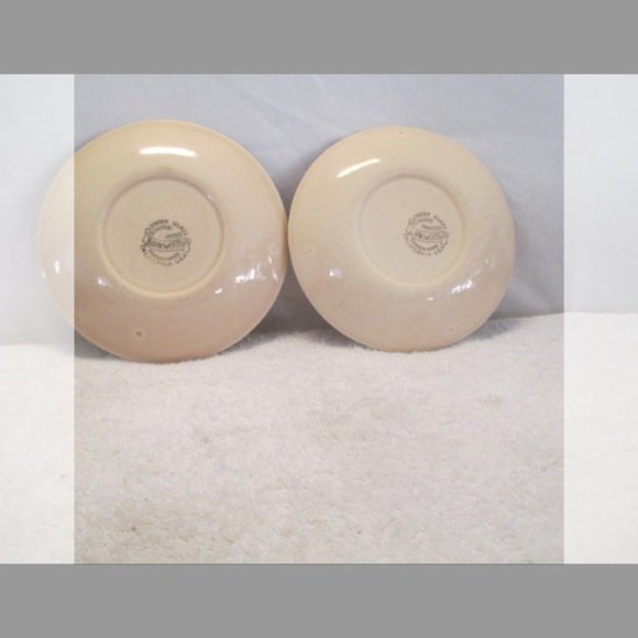 2-Vint Barkwood Vernonware Bread Plates 1950’s 6" California USA Potter - Picture 3 of 4